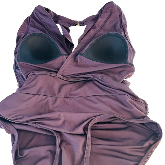 BADGLEY MISCHKA MAILLOT SLIMMING ONE PIECE DEEP PLUNGE SWIMSUIT SIZE 4 - Picture 10 of 13